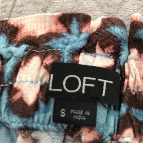 ☀️ 🆕 BOGO LOFT Paperbag Shorts in Sunwashed Floral Linen Blend. Size S. NWOT. - Picture 6 of 13